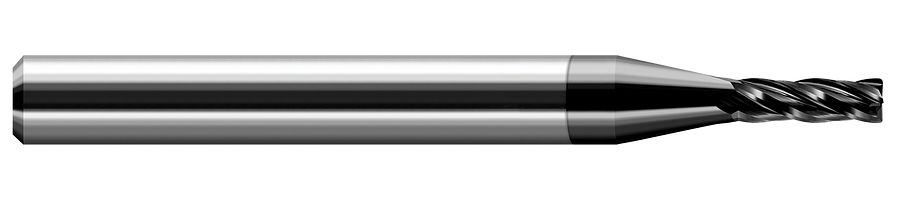 Picture of Harvey Tool 27245-C4 .045 D x .010 R CRad EM, 4 FL Diamond End Mill Standard Flute Standard Helix Carbide Diamond Single End Corner Radius0.0100 0.25mm